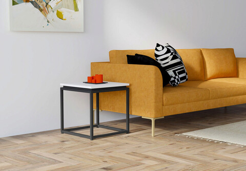 Masuta de cafea, puqa design, nergis, 45x45.5x45 cm, pal, alb negru