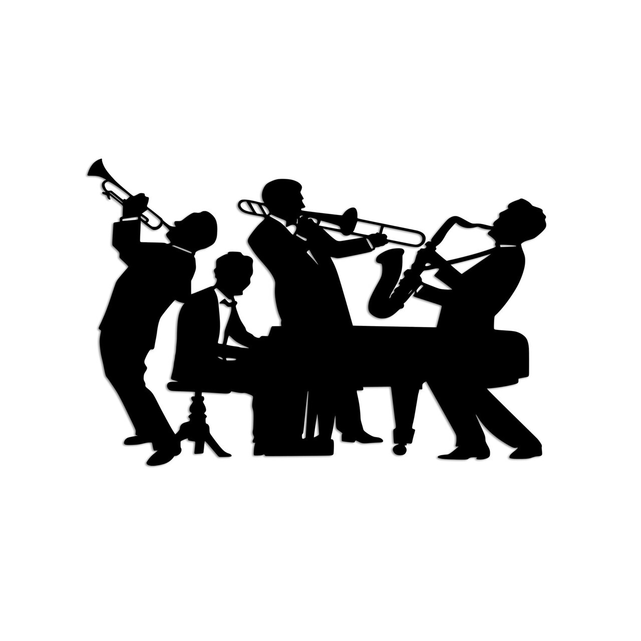 Decoratiune de perete, Musicians, Dimensiune: 50 x 33 cm, Negru — imaginea 5