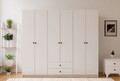 Dulap pentru haine, Rabi, Rb-069, 180x180x45 cm, Alb mat