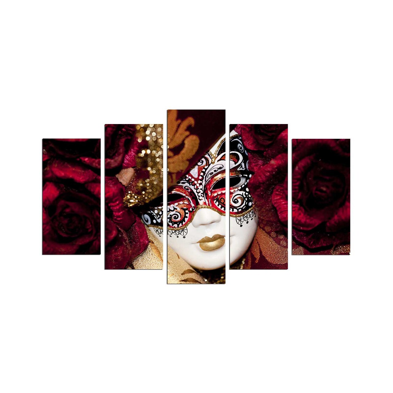 Set 5 tablouri decorative, 5PMDF-58, 20 x 60 cm, Multicolor - view 2