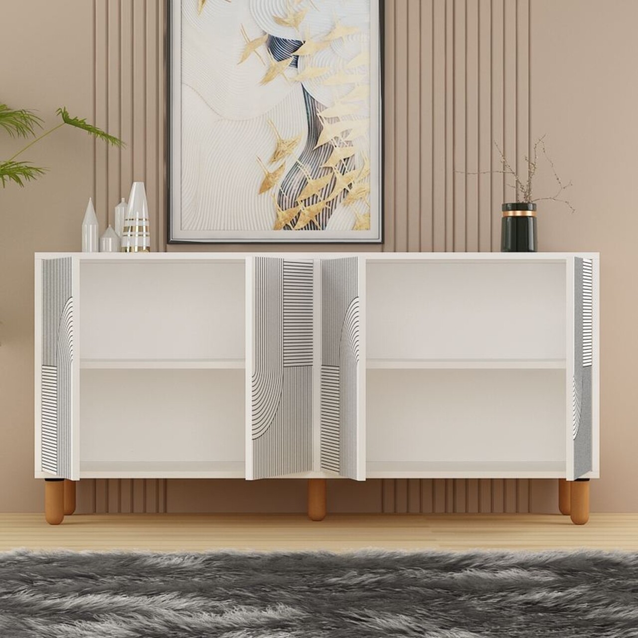 Consola, Hanah Home, Desso, 150x73x36 cm, PAL, Alb - imagine 3