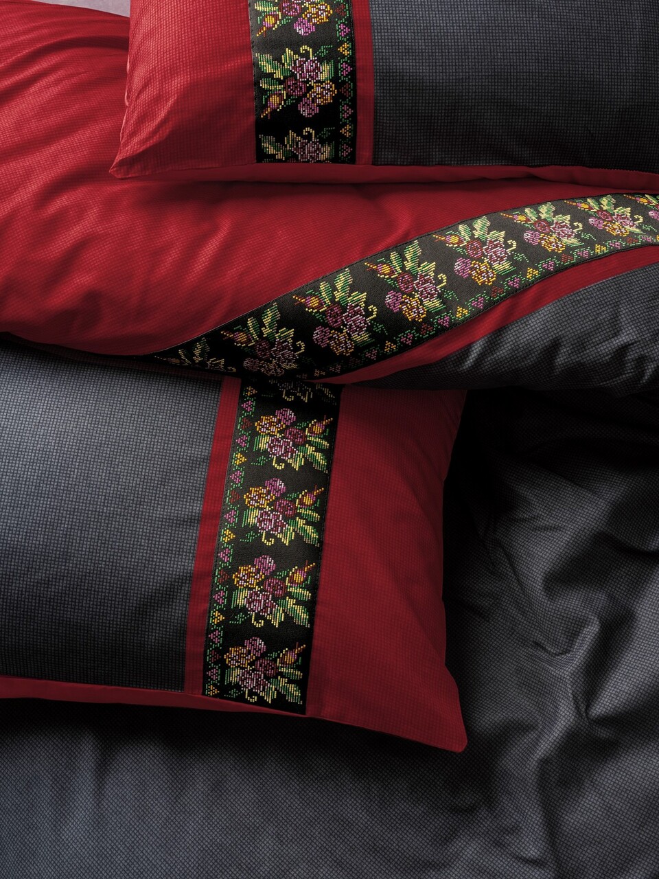 Lenjerie de pat dubla, Lienzo - Anthracite, Cotton Box, Bumbac Ranforce