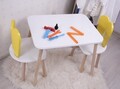 Set masa si scaun pentru copii, Bambini, Bunny Two Chair Set, Galben/Alb