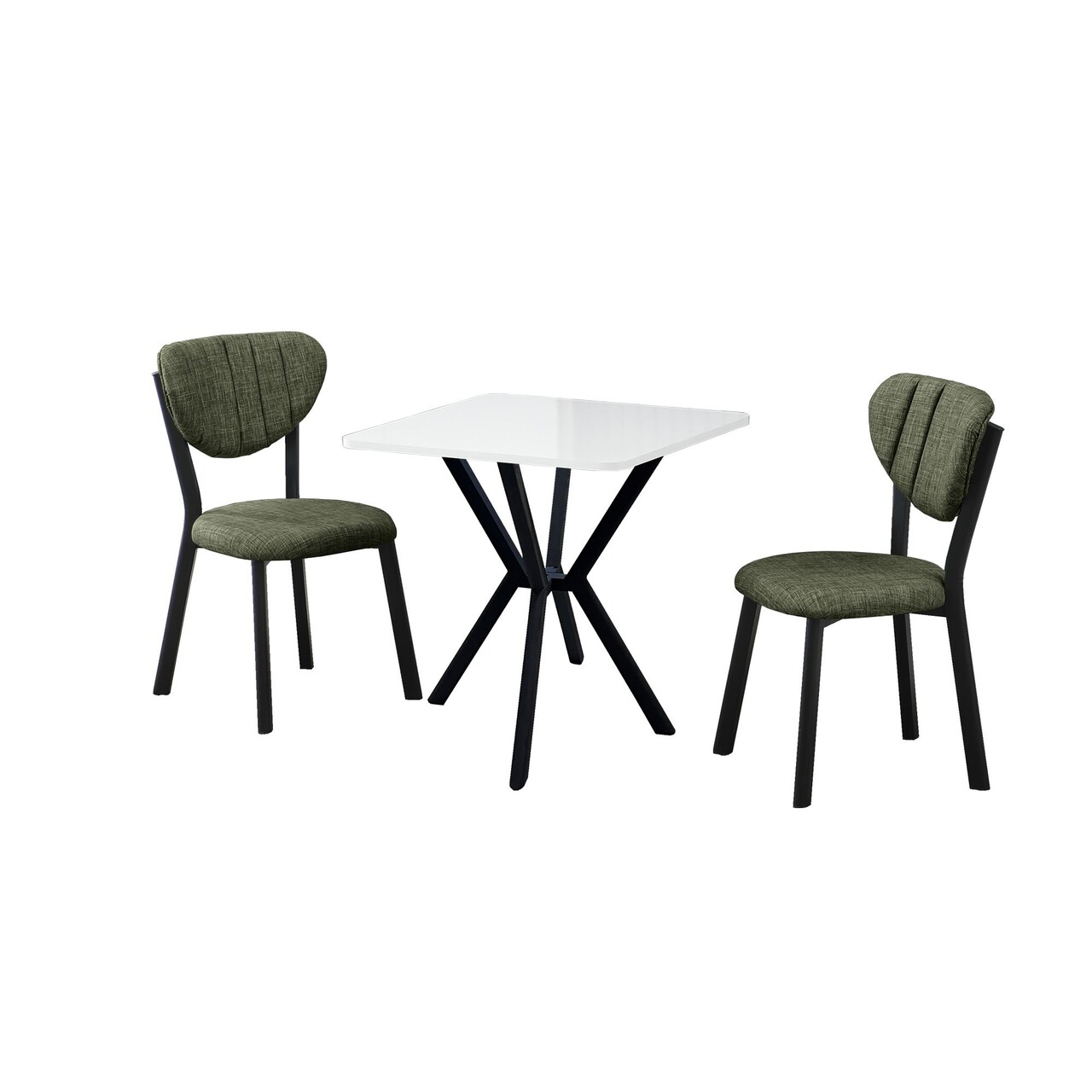Set masa extensibila si scaune, 3 piese, Hanah Home, Elma, Verde/Alb - view 2