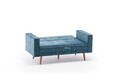 Canapea extensibila Dublin, Balcab Home, 2 locuri, 150x75x90 cm, lemn, turcoaz