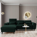 Coltar extensibil stanga 4 locuri ELTAP, Foble, 267x196x100 cm, lemn/poliester, verde inchis