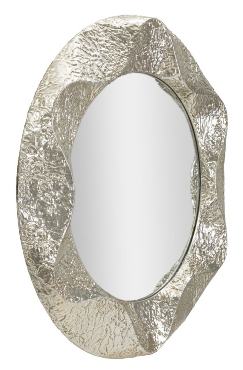 Oglinda de perete Argelux Round, Mauro Ferretti, 104 cm, fier/MDF, argintiu