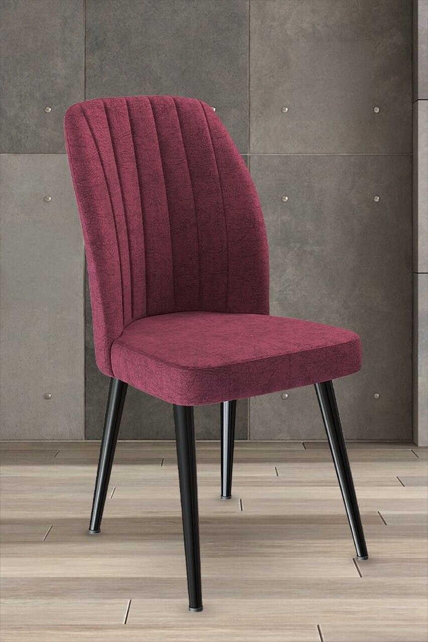 Set scaune 6 piese, Hanah Home, Platinum, Burgundiu / Negru — imaginea 2
