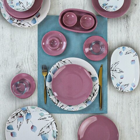 Set de mic dejun, Hermia, 275KRM2534, Ceramica, Antibacterian, Roz