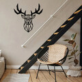 Decoratiune de perete, Deer2 Metal Decor, metal, 51 x 51 cm, negru