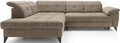 Coltar extensibil stanga 5 locuri ELTAP, LT-20AU, Inferne, 297x210x107 cm, lemn/poliester, bej inchis
