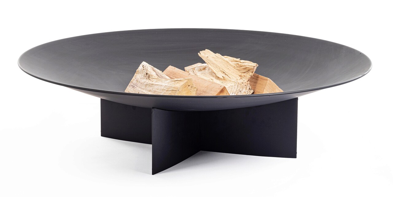 Semineu aer liber Nebraska, Bizzotto, 100x27 cm, otel acoperit cu pulbere, negru - 1 | YEO