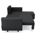 Coltar extensibil cu lada si sezlong interschimbabil, Lecce, L.230 l.76/140 H.90, stofa, gri inchis