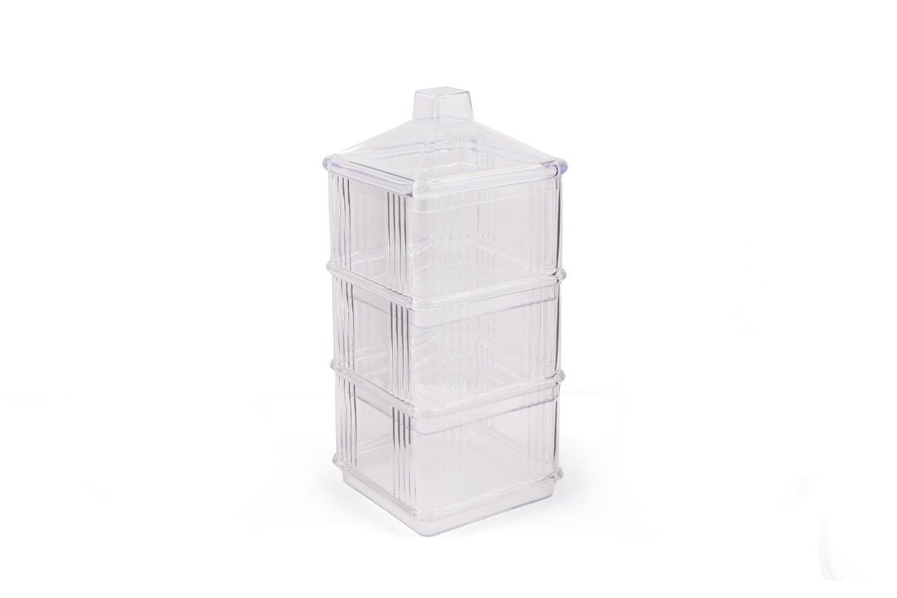 Set recipiente depozitare, Hermia, 964FRM5105, Capac: 10 x 10 x 7,5 cm (2 bucăți), Transparent - view 2