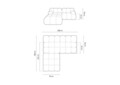 Canapea modulara 3 locuri, Bellis-51, Micadoni Home, 188x188x70 cm, catifea, negru