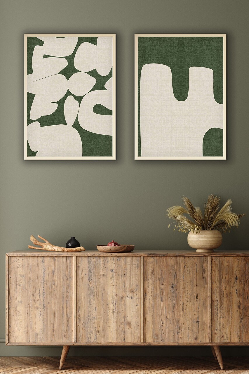 Set 2 tablouri decorative Huhu202 Cadru: 100% LEMN MASIV (Grosime: 25 cm) Multicolor