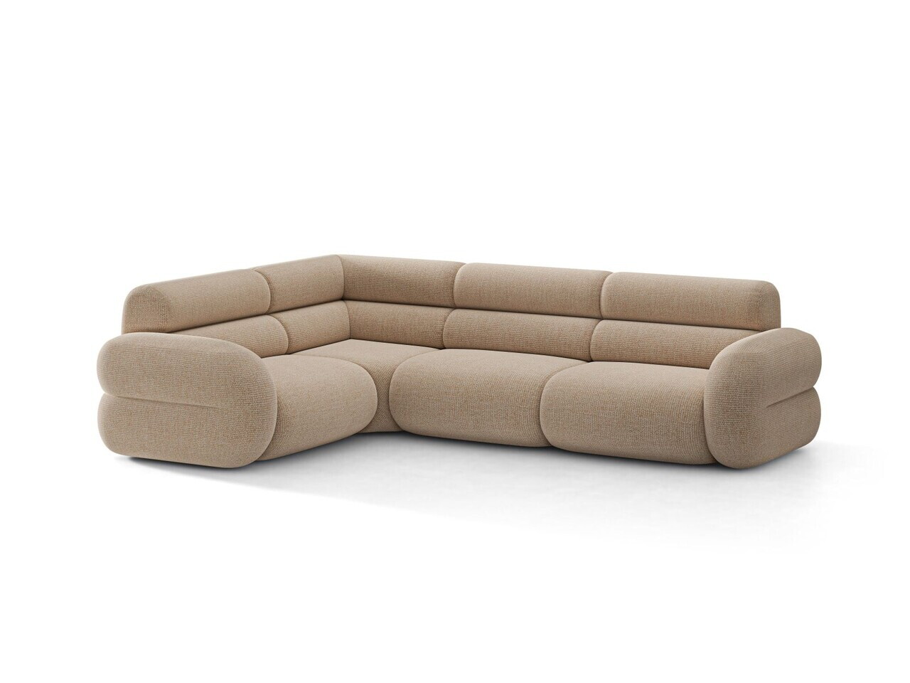Coltar stanga 5 locuri, Neo, Micadoni Home, 295x210x83 cm, tesatura Chenille Silencio, bej sand — imaginea 2