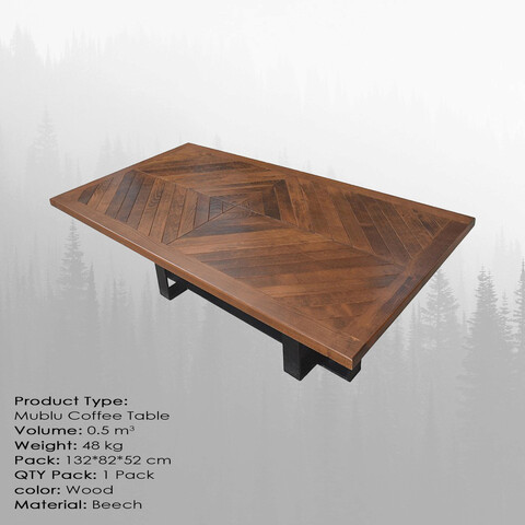 Masuta de cafea, Massive Design, Mublu Small, 130x50x80 cm, Nuc Massive Design