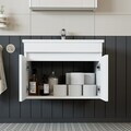 Dulap de baie cu chiuvetă, Hanah Home, 1044, 65x48x45.5 cm, MDF-LAM, Alb mat