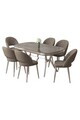 Set masa si scaune (7 piese), Hanah Home, Jita, Antracit / Crom / Cappuccino