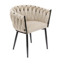 Scaun Prinssi, Homla, 64x54x73 cm, metal/catifea din poliester, bej