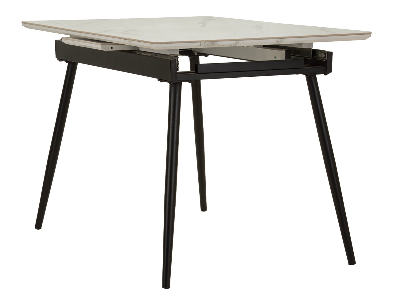 Masa extensibila dining, Mauro Ferretti, Matt, 120-150x80x75 cm, metal/ceramica, negru/alb - imagine 10