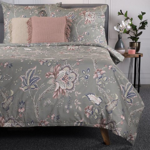 Lenjerie de pat King Size, Claras, Homla, 3 piese, 200x220 cm, microfibra din poliester, multicolor