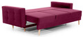 Canapea extensibila 3 locuri ELTAP, Ask03, Asgard, 233x92x93 cm, lemn/poliester, roz inchis