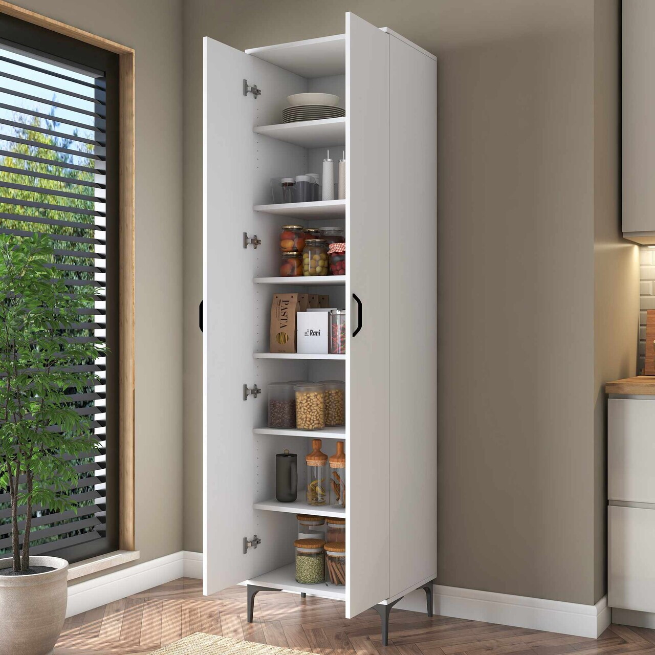 Dulap multifunctional, Hanah Home, JE257, 60x218.6x45 cm, Alb — imaginea 4