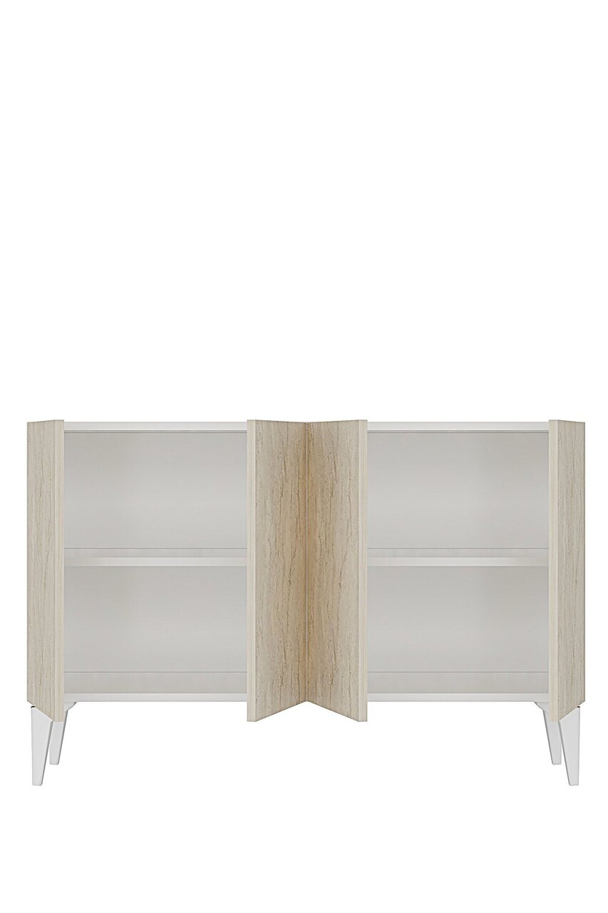 Consola, Hanah Home, Lipa 120, 120x79x32 cm, Alb / Travertin - view 8