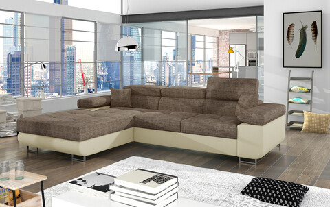 Coltar extensibil stanga 4 locuri ELTAP, Armd-16, Armando, 289x203x85 cm, lemn/poliester, bej/bej deschis