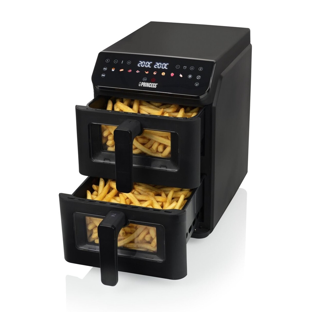 Friteuza dubla cu aer cald, 5,6+5,6 L, 3000W, Negru - Princess - view 4