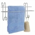 Uscator suspendabil pentru prosoape Radius, Metaltex, 39x11x25 cm, metal/ invelis din polytherm, argintiu
