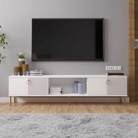 Comoda TV, Odessa, Paye, 180x45x30 cm, PAL, Alb