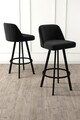 Set scaun de bar (4 bucăți), Charlotte, Atex, Negru