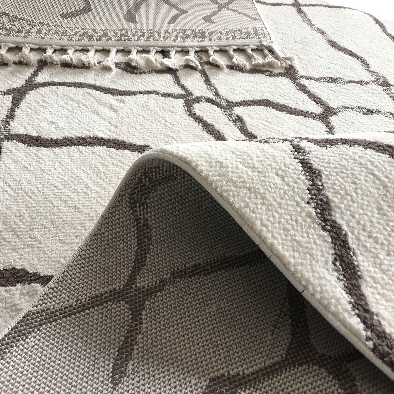 Covor, 1458A, 120x180 cm, Poliester, Alb/Maro deschis - 2 | YEO