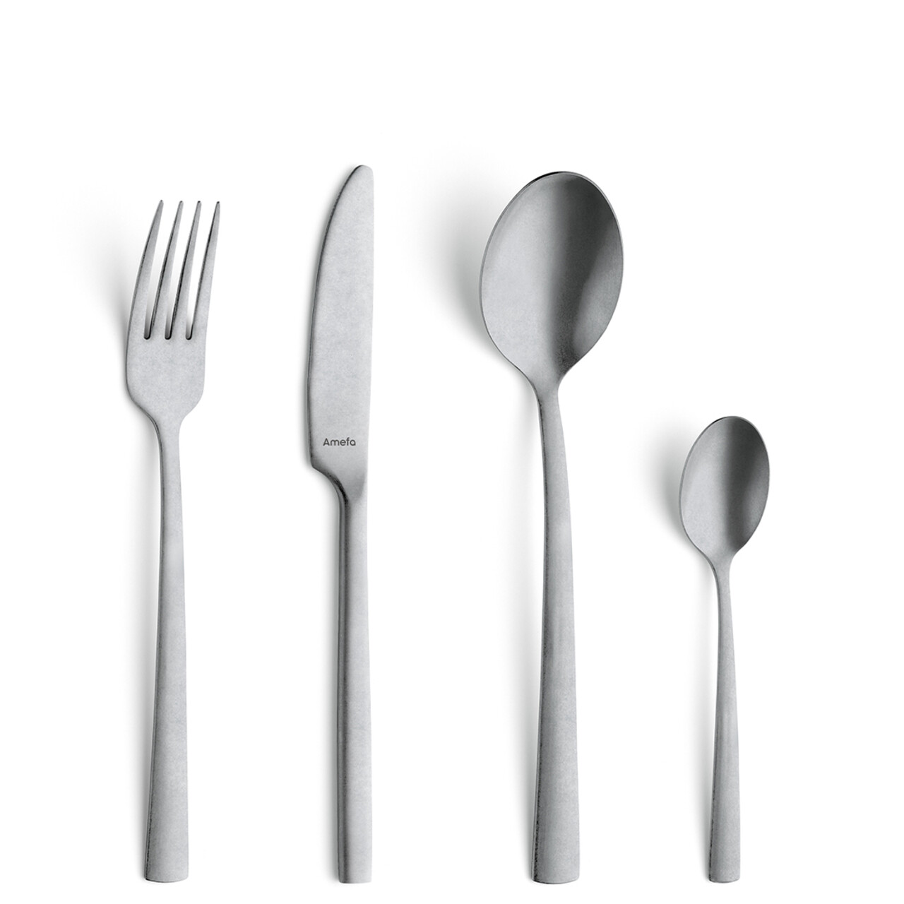 Set tacamuri 16 piese Manille Vintage, Amefa, 4 persoane, inox 18/0, argintiu — imaginea 3