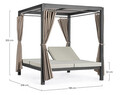Pat de zi Dream, Bizzotto, 188 x 208 x 205 cm, aluminiu/textilena/poliester, gri carbune