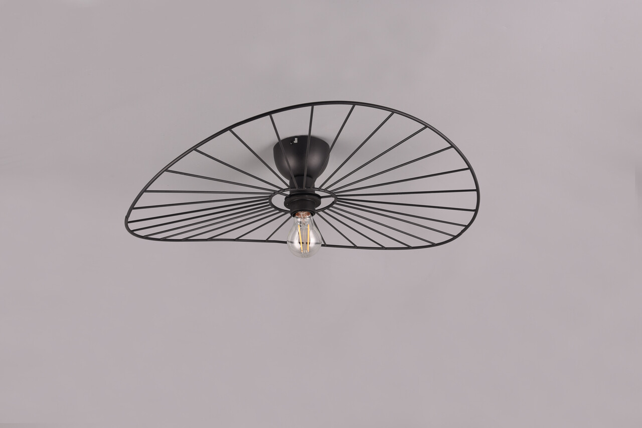 Plafoniera Chapeau, RL, 60x15.4 cm, 40W, 1x E27, metal, negru mat - 1 | YEO