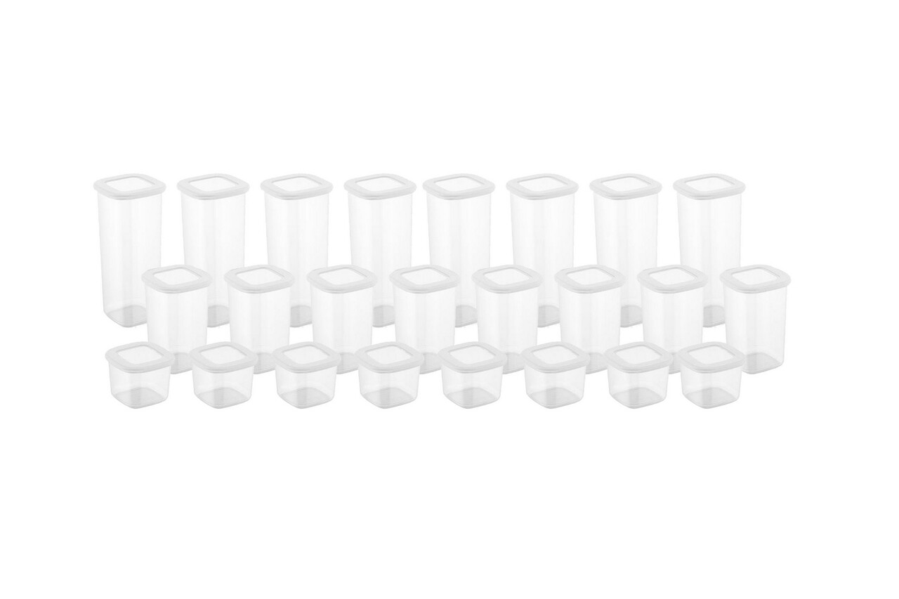 Set recipiente depozitare, Hermia, 964FRM1171, Size: 10 x 10 x 16,5 cm / 1200 ml (8 Pieces), Alb - imagine 4