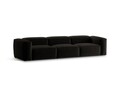 Canapea 4 locuri, Bergamo, Cosmopolitan Design, 364x108x70 cm, tesatura structurata, negru