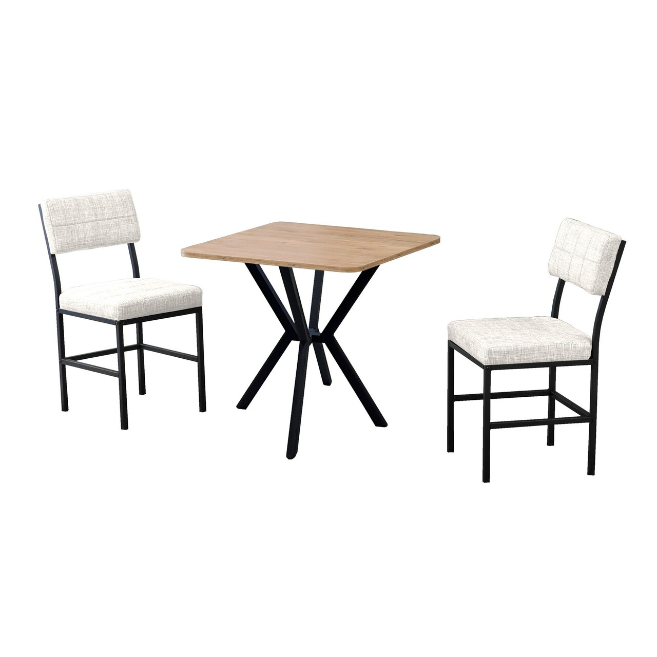 Set masa extensibila si scaune, 3 piese, Hanah Home, Dubai, Crema/Nuca - imagine 2