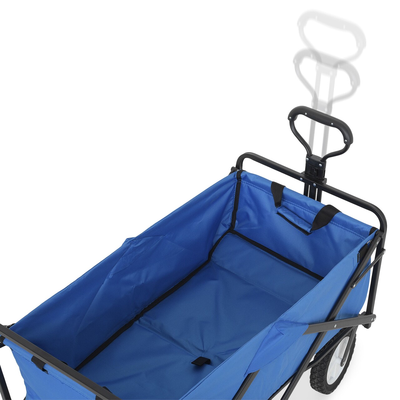 Carucior, Trolley, L.89 L.48 H.59/101.5, Otel/poliester, Negru/albastru