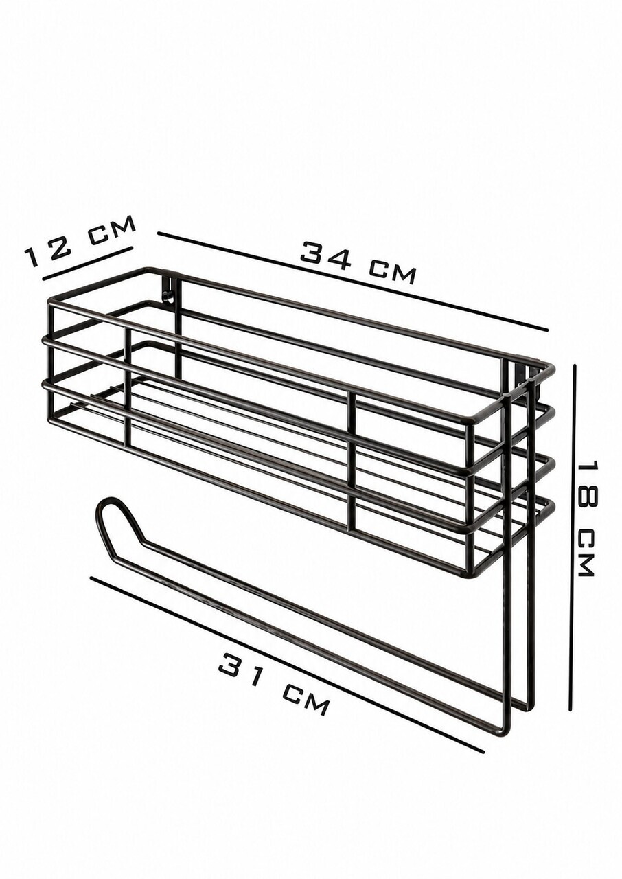 Raft de perete, Hanah Home, Niva, 34x18x12 cm, Negru — imaginea 4