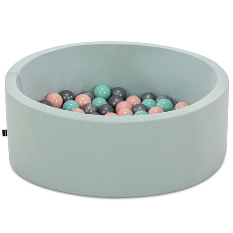 Piscina cu bile, Bubble Pops v9, 150 bile, Ø85 x 30 cm, bumbac/plastic, menta 150