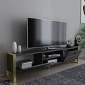 Comoda TV, Zena Home, Mila, Antracit / Aur