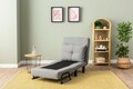 Canapea extensibilă cu 1 loc, Futon, 859FTN2347, Metal , Gri deschis