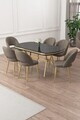 Set masa si scaune (7 piese), Hanah Home, Jita, Sonata / Aur / Cappuccino