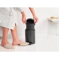 Cos de gunoi cu pedala, Brabantia, NewIcon, 3 L, 23.5x16.8x26.4 cm, otel, gri inchis