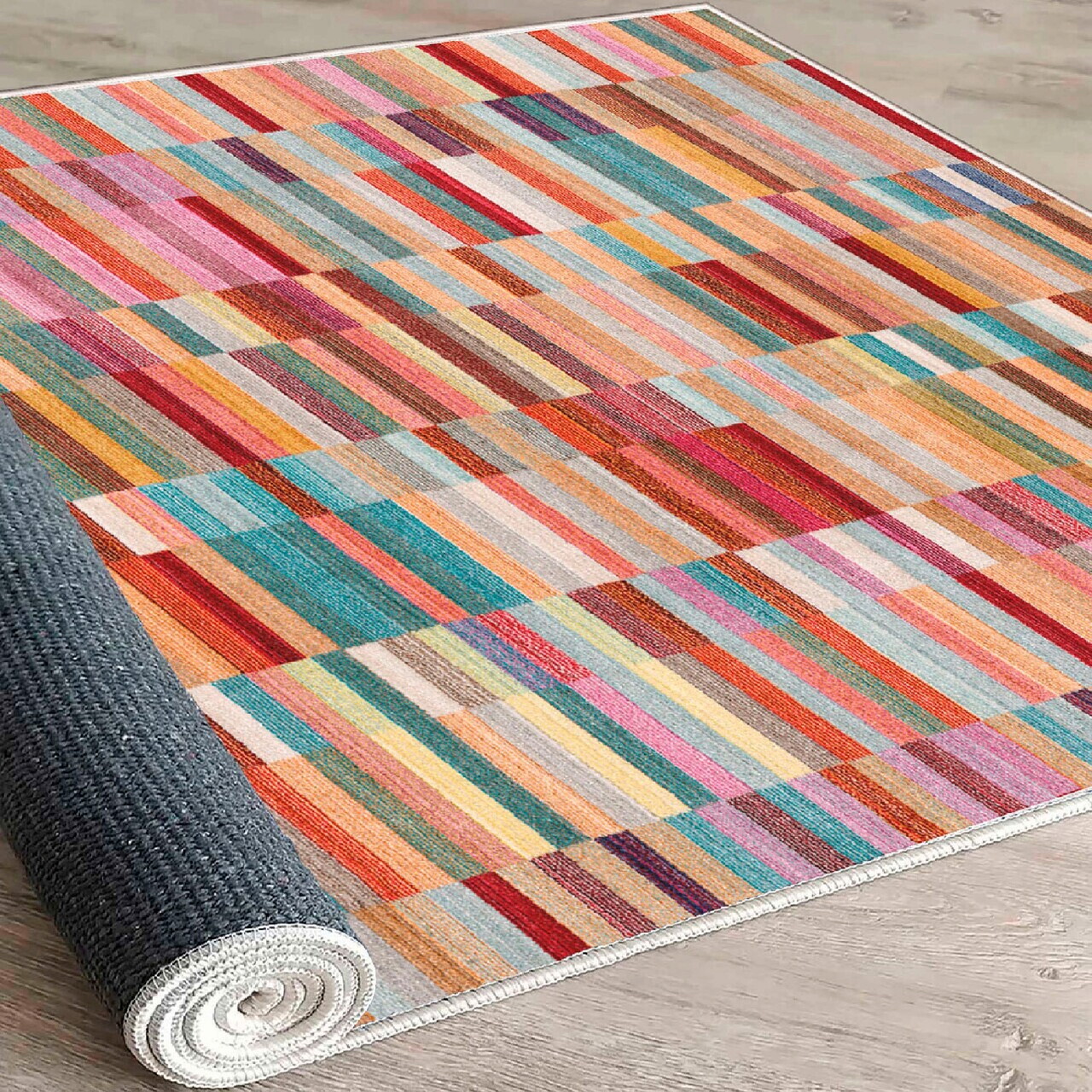 Covor, Woosonıl028, 80x300 cm, Roz / Albastru / Cămilă / Galben / Maro — imaginea 5